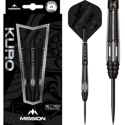 Dart szett Mission steel Kuro 21g, black, M4, rear taper, 95%