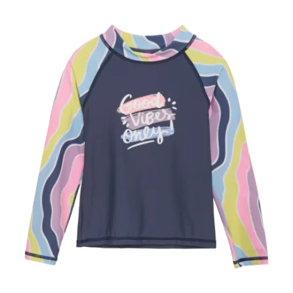 Lány fürdőpóló COLOR KIDS T-shirt L S W. Chest Print, lavender mist