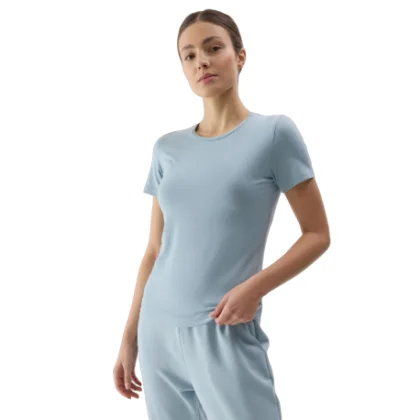 Női rövid ujjú póló 4F TSHIRT-WSS24TTSHF1267-34S-LIGHT BLUE