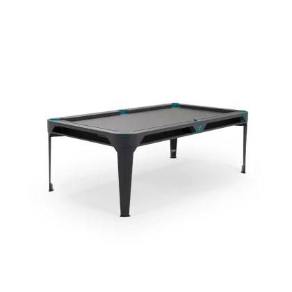 pool biliárdasztal kültéri Cornilleau Hyphen 7' sötétszürke (étkező fedlappal), tenger zöld zsebekkel