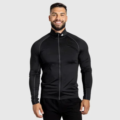 Férfi cipzáros pulcsi Iron Aesthetics Stride, fekete
