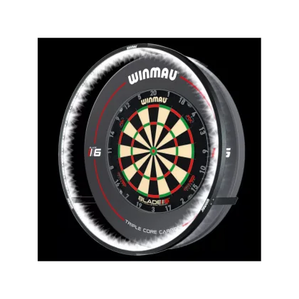 Darts világítás és falvédő csomag, Winmau Plasma 360 és Winmau Pro Line fekete falvédő