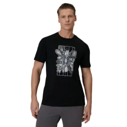 Férfi rövid ujjú póló 4F TSHIRT M2664-20S-DEEP BLACK