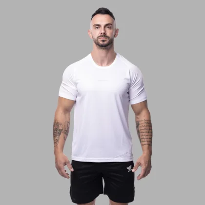 Férfi sportpóló Iron Aesthetics Training, fehér