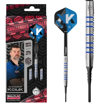 Dart szett Bull's Krzysztof Kciuk Challenger soft, 20g, 90%