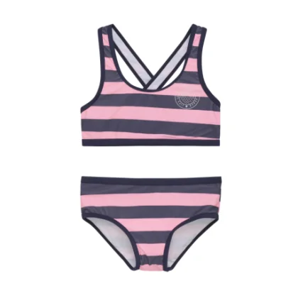 Lány fürdőruhák COLOR KIDS Bikini W. Chest print, AOP, vintage indigo