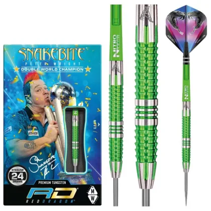 Dart szett Red Dragon steel Peter Wright Snakebite Mamba 24g, 90% gravírozott