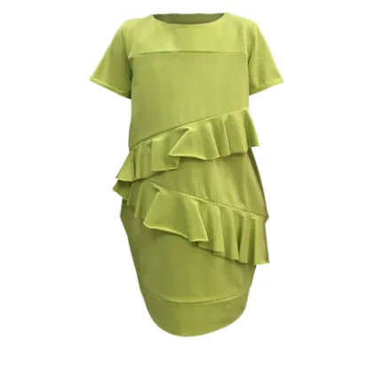 Lányruhá JANA POLAK Frill girl limet