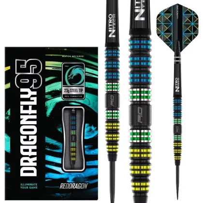 Dart szett steel Red Dragon Dragonfly 95 Black - Tapered 23g, 90%