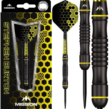 Dart szett steel Mission Stephen Burton Black Titanium 25g, 90%