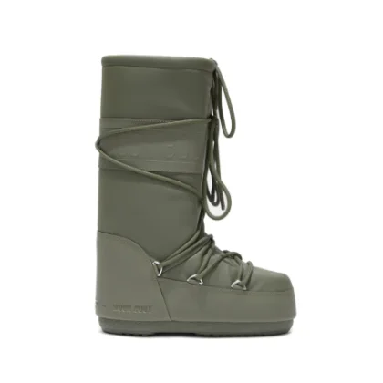 Női magas téli csizmák MOON BOOT ICON RUBBER, 002 khaki