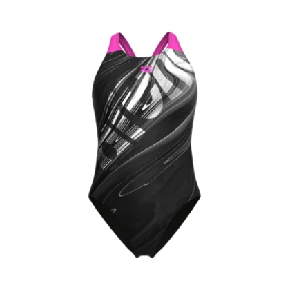 Női egyrészes fürdőruhák ARENA WOMENS FLOW SWIMSUIT V BACK LB
