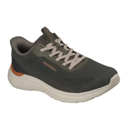 Férfi szabadidőcipő SKECHERS Garner Bungee Lace Slip-Ins M olive