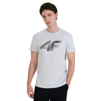 Férfi rövid ujjú póló 4F TSHIRT M2257-27M-COLD LIGHT GREY MELANGE