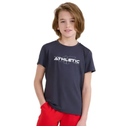 Fiú edzőpóló rövid ujjú 4F JUNIOR TSHIRT FNK M1209-22S-ANTHRACITE
