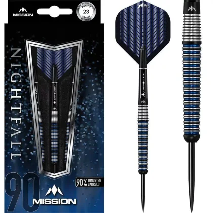 Dart szett Mission steel Nightfall 25g, M3, taper, 90% gravírozott