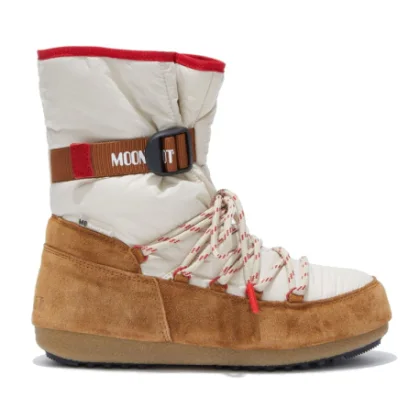 Női magas téli csizmák MOON BOOT LOOP SUEDE, 001 cognac sand red