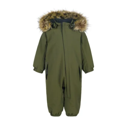 Fiú téli overál COLOR KIDS Coverall w.fake fur, AF 20.000, dark olive 740620.9526