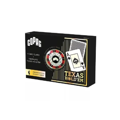 Copag Texas hold'em póker kártya GOLD Range fekete 100% plastic, dealer koronggal