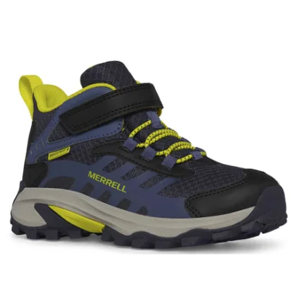 Fiú bokacsizmás túracipő MERRELL Moab Speed 2 Mid A C WTRPF K navy hiviz