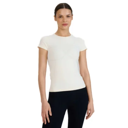 Női rövid ujjú edzőpóló 4F TSHIRT FNK F1270-11S-OFF WHITE
