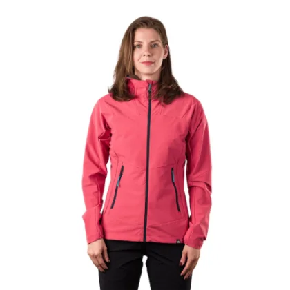 Női túrázó Softshell kabát kapucnival NORTHFINDER ALLY-490coral