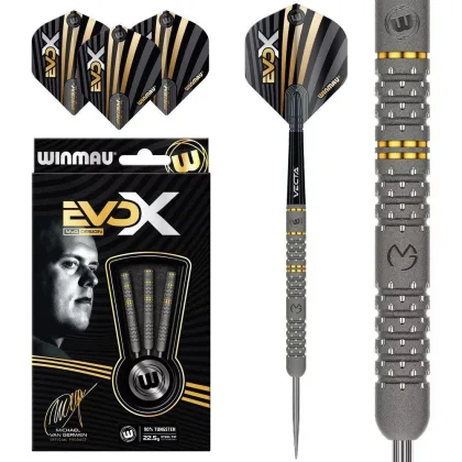 Darts szett steel Winmau MvG Evo-X 22.5g, 90%, limitált széria (utolsó 3 db!)