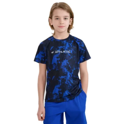 Fiú edzőpóló rövid ujjú 4F JUNIOR TSHIRT FNK M1210-92A MULTICOLOUR 2 ALLOVER