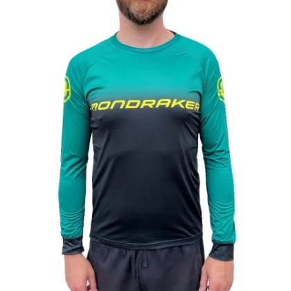 Férfi kerékpáros mez hosszú ujjal MONDRAKER Enduro Trail Jersey long, british racing green black yellow