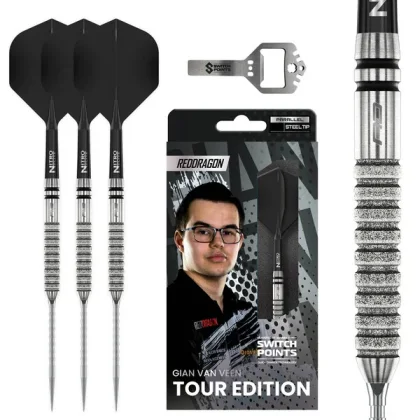 Dart szett Red Dragon steel Gian van Veen TE Switch Point 21g 90%