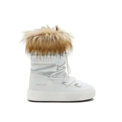 Női bokacsizmák télen MOON BOOT MB LTRACK MONACO LOW WP-A001 WHITE