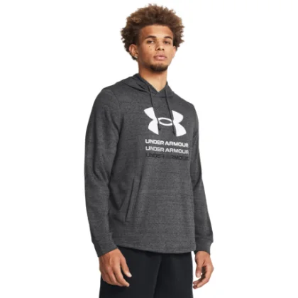 Férfi kapucnis pulóver UNDER ARMOUR UA Rival Terry Graphic Hood-GRY