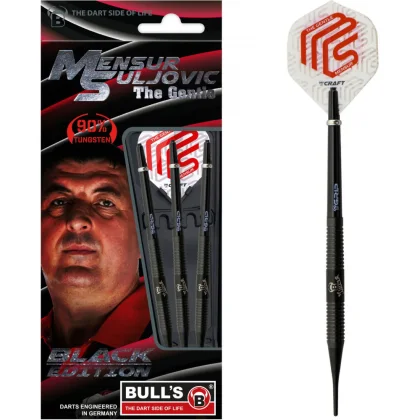 dart szett soft Bull's Champion Black edt. Mensur Suljovic 18gr