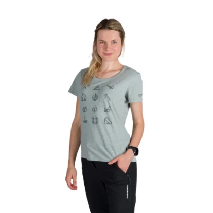Női rövid ujjú túrázó póló NORTHFINDER CANDICE-333lightgreen