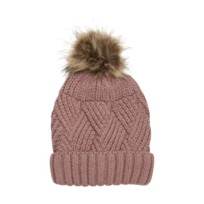 Lány téli sapka COLOR KIDS Hat W. Detachable Fake Fur, burlwood