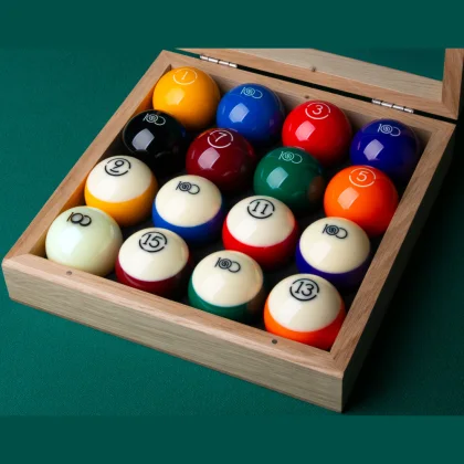 pool biliárd golyókészlet Aramith 100, 57,2mm-es, fadobozban (LIMITED AND DEDICATED EDITION)