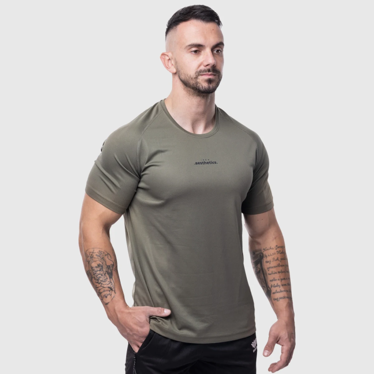 Férfi sportpóló Iron Aesthetics Training, zöld · záber 3