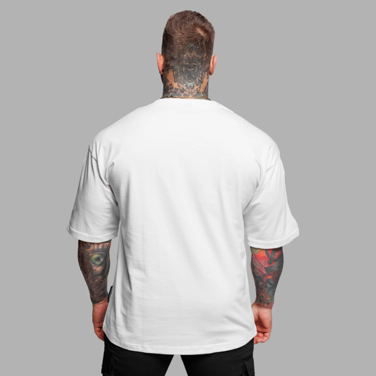 Oversize póló Iron Aesthetics Major, fehér · záber 4