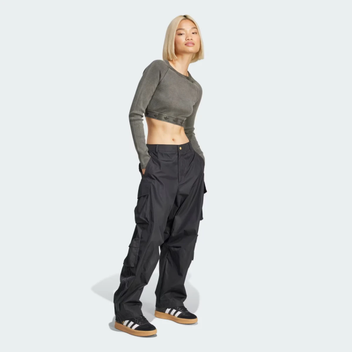 Női hosszú ujjú póló ADIDAS ORIGINALS RIB LS TOP-JD0014-Black · záber 4