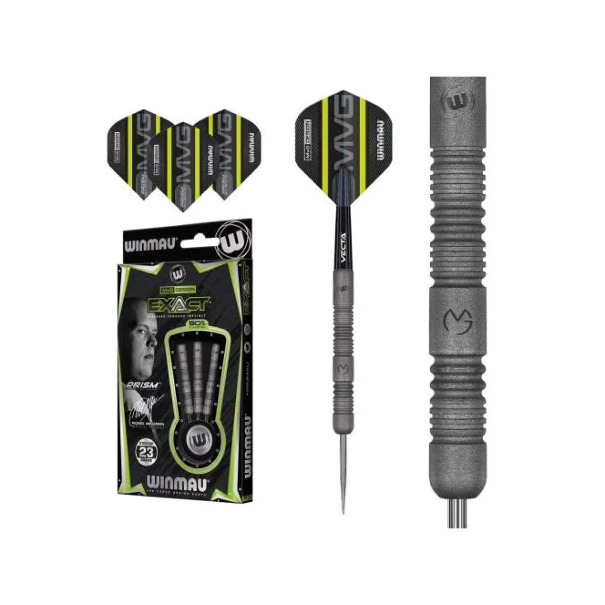 Dart szett Winmau steel MvG Exact 24g, 90% · záber 2