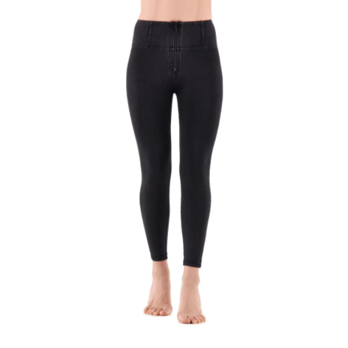 Női jeggings nadrág FREDDY WR.UP® superskinny push up 7 8 jeggings with high waist and zip-Black · záber 4