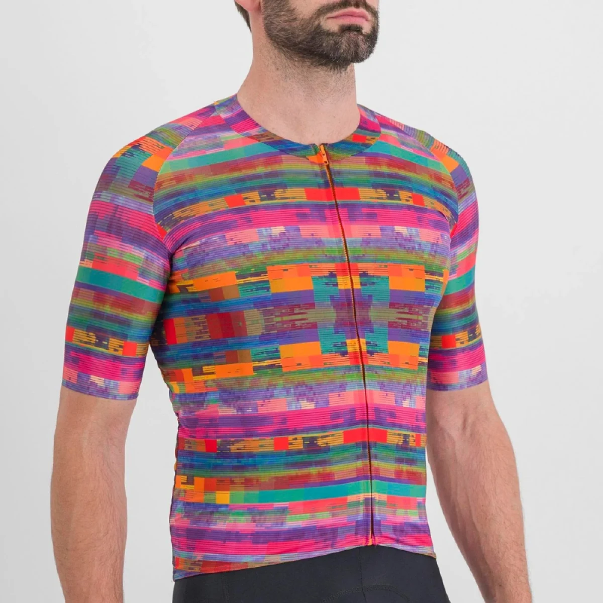 Férfi rövidujjú kerékpáros mez SPORTFUL Glitch bomber jersey, multicolor blue · záber 5