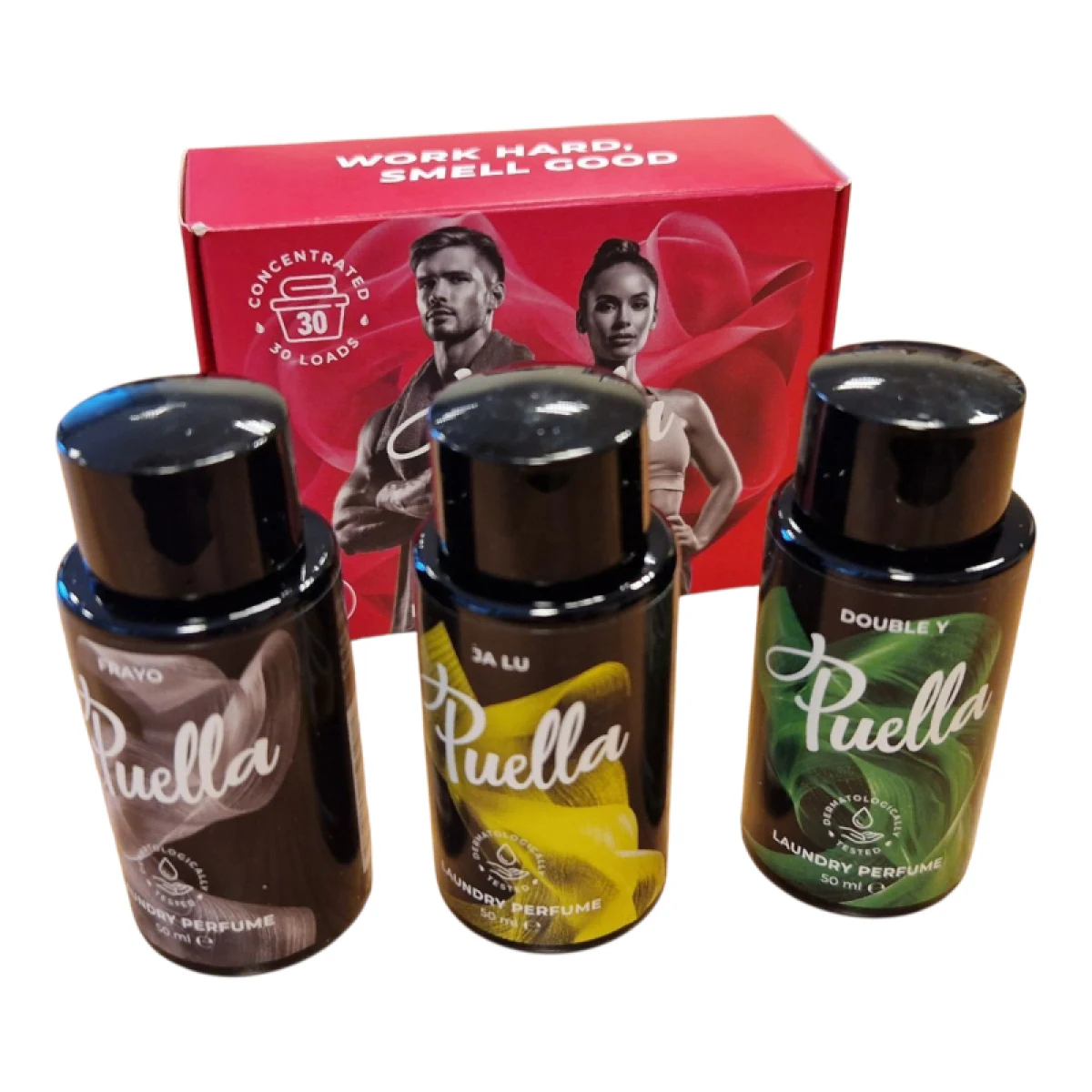 Mosószerek készlet PUELLA Double Y Jalu Frayo laundry scent fragrance Set 3 x 50 ml · záber 3