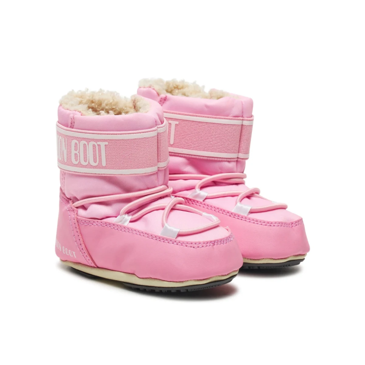 Junior magas téli cipők MOON BOOT MB CRIB NYLON JR-J004 LIGHT PINK · záber 2