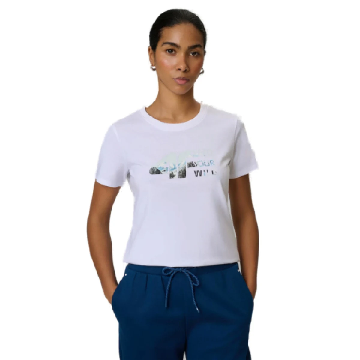 Női rövid ujjú túrázó póló 4F TSHIRT F2775-10S-WHITE · záber 1