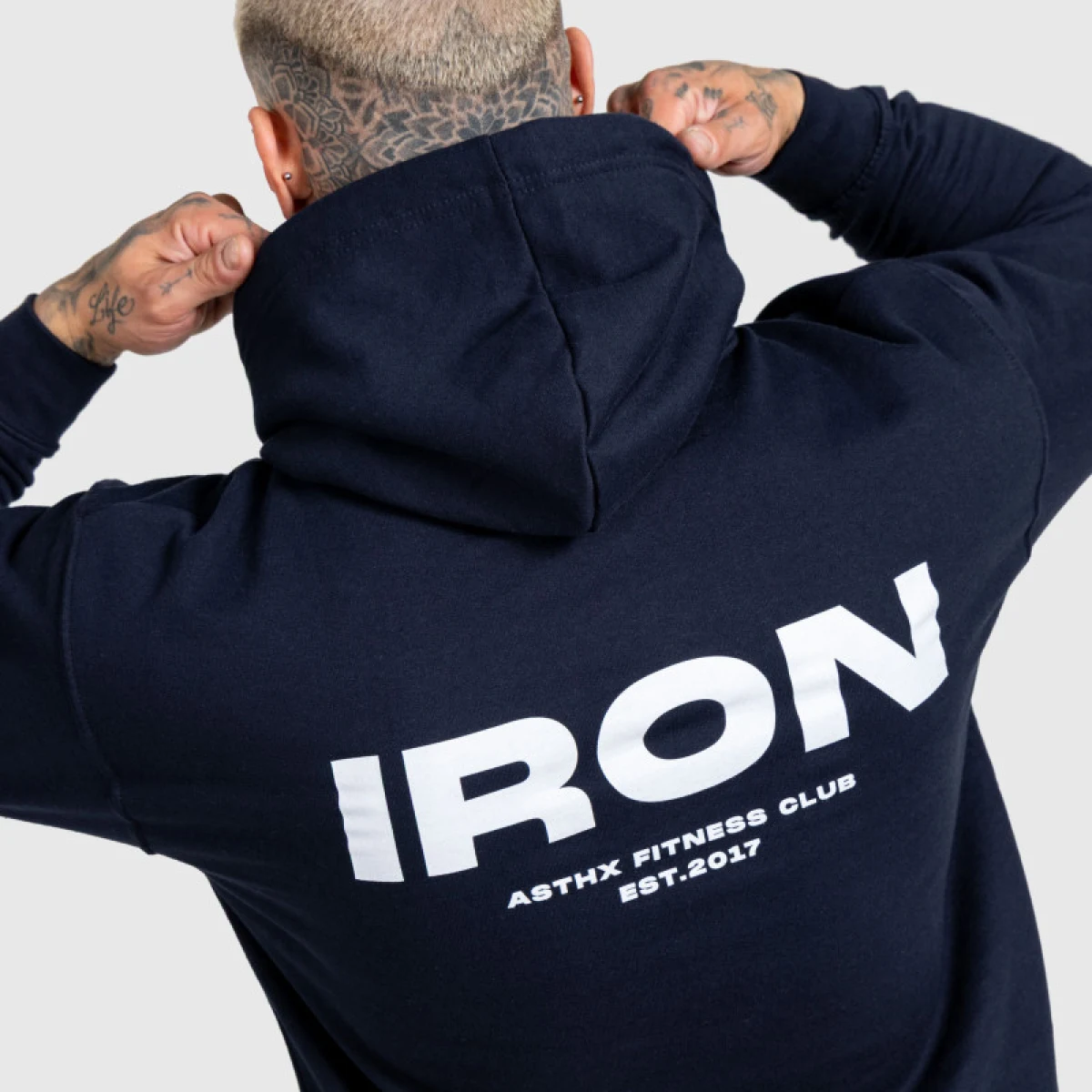 Férfi kapucnis pulcsi Iron Aesthetics Club Hoodie, navy · záber 4