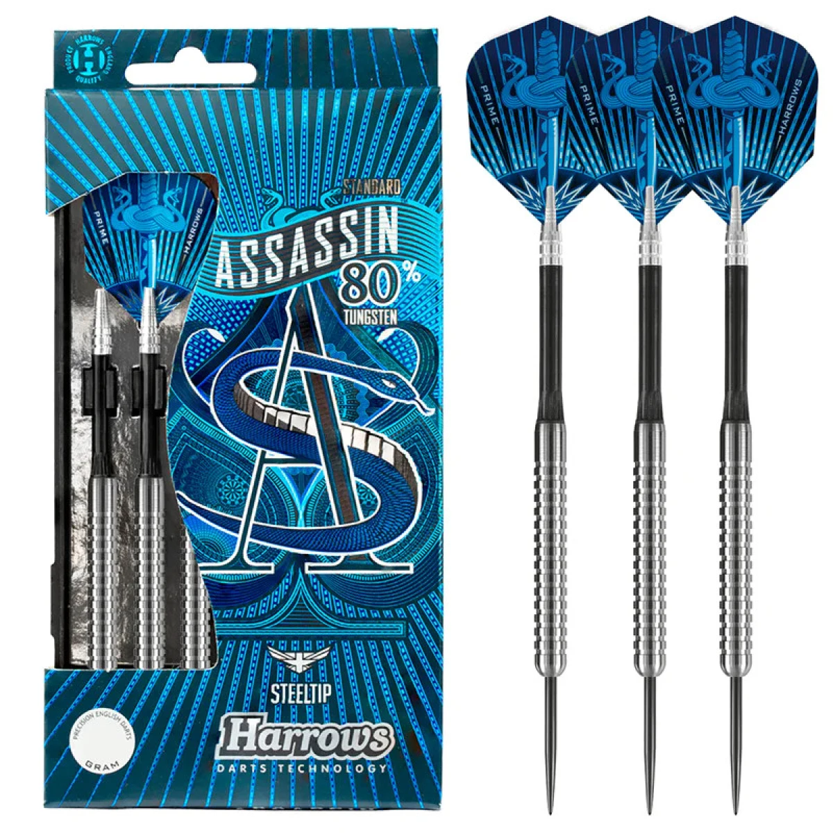 Dart szett Harrows steel 25g Assassin, 80% gravírozott · záber 7