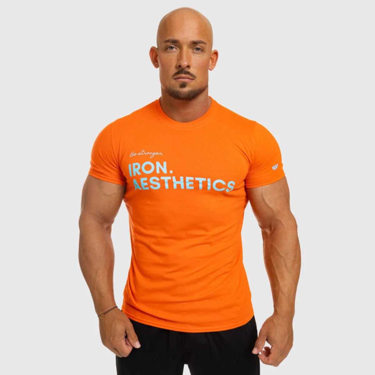 Férfi fitness póló Iron Aesthetics Be Stronger, narancssárga · záber 2