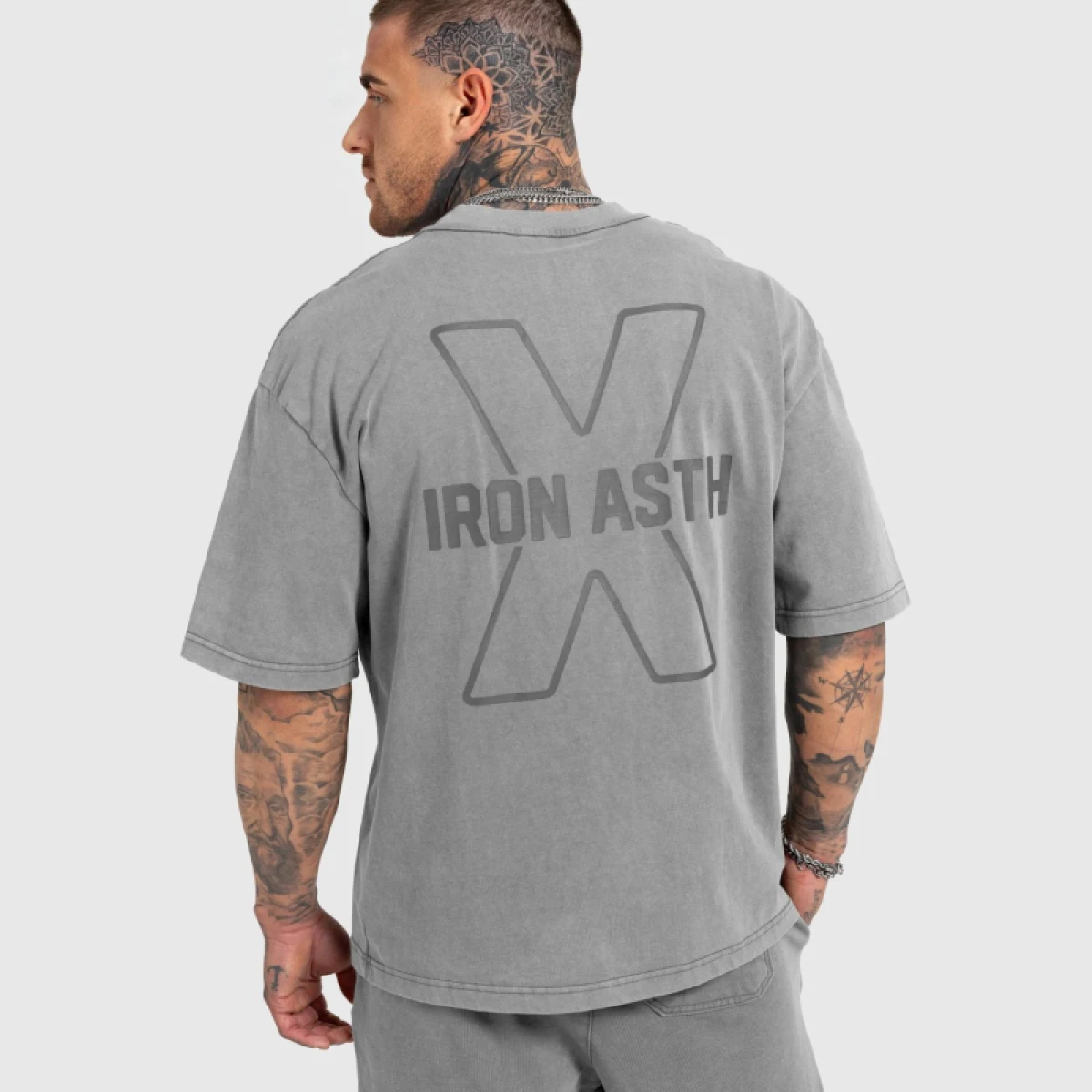 Férfi póló Iron Aesthetics X Washed, szürke · záber 1