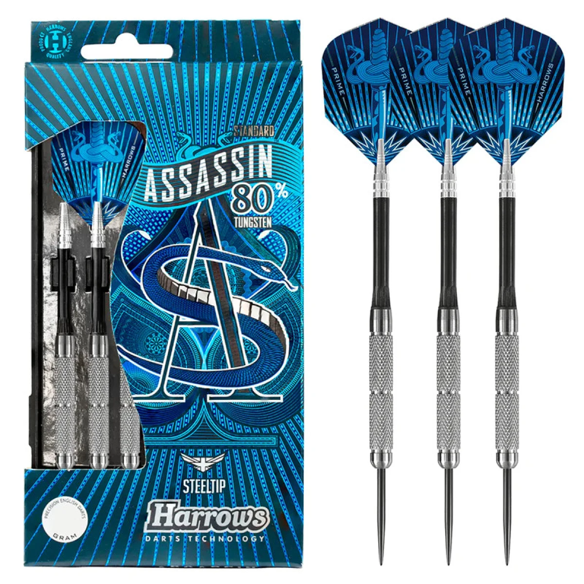 Dart szett Harrows steel 25g Assassin, 80% gravírozott · záber 4